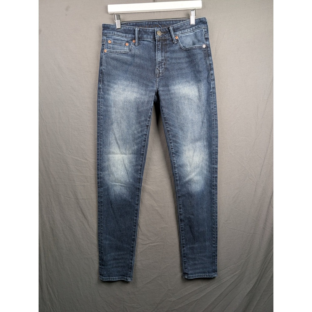 American Eagle Airflex+‎ Skinny Jeans Mens 30x32 Dark Wash Blue Denim Stretch